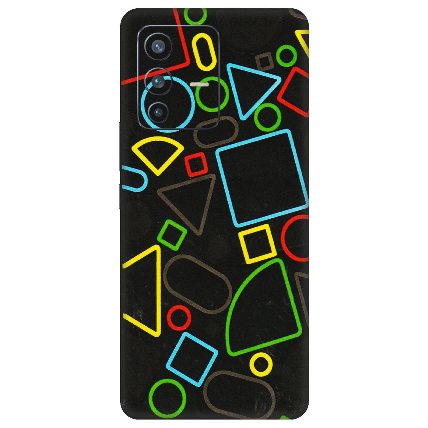 VIVO Z/V/X/T/U/S Series Phone Skins (All Models) - Black Shapes - 3D Embossed Finish (L-131) Vivo V23 Pro (5G)