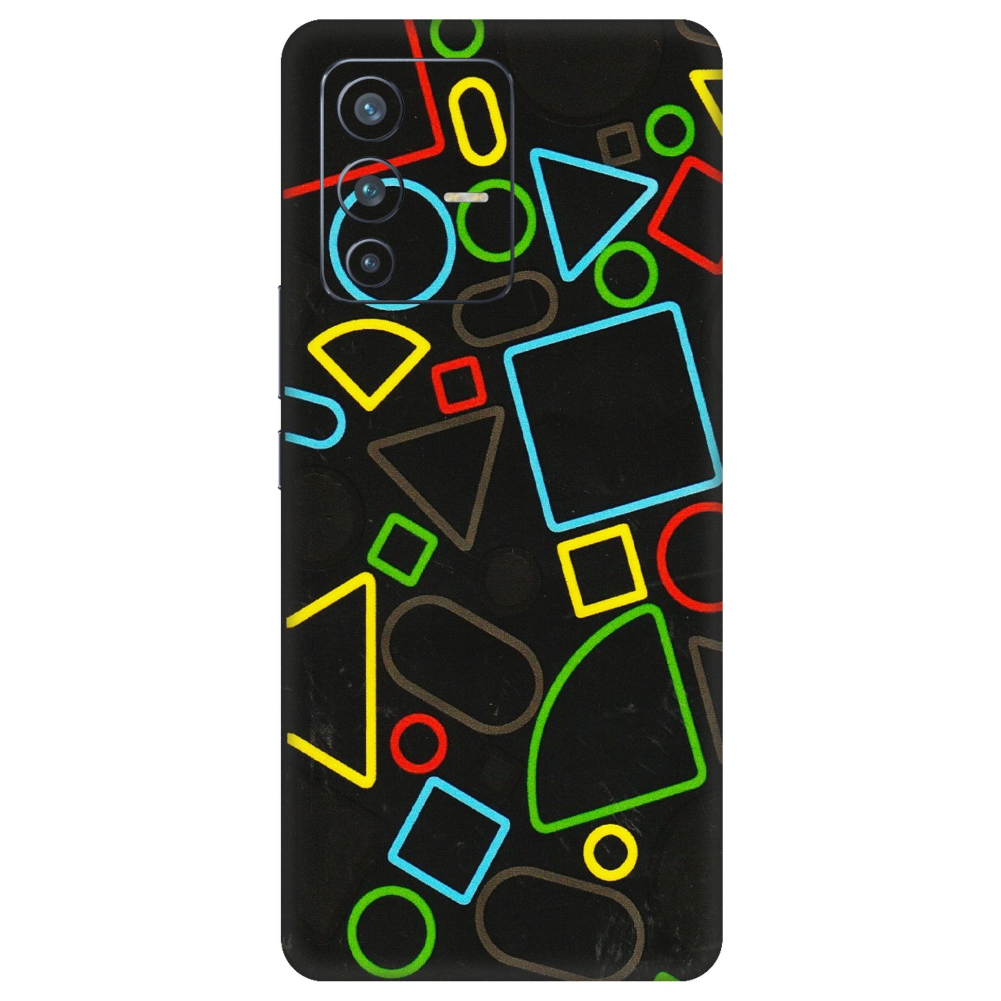 VIVO Z/V/X/T/U/S Series Phone Skins (All Models) - Black Shapes - 3D Embossed Finish (L-131) Vivo V23 Pro (5G)
