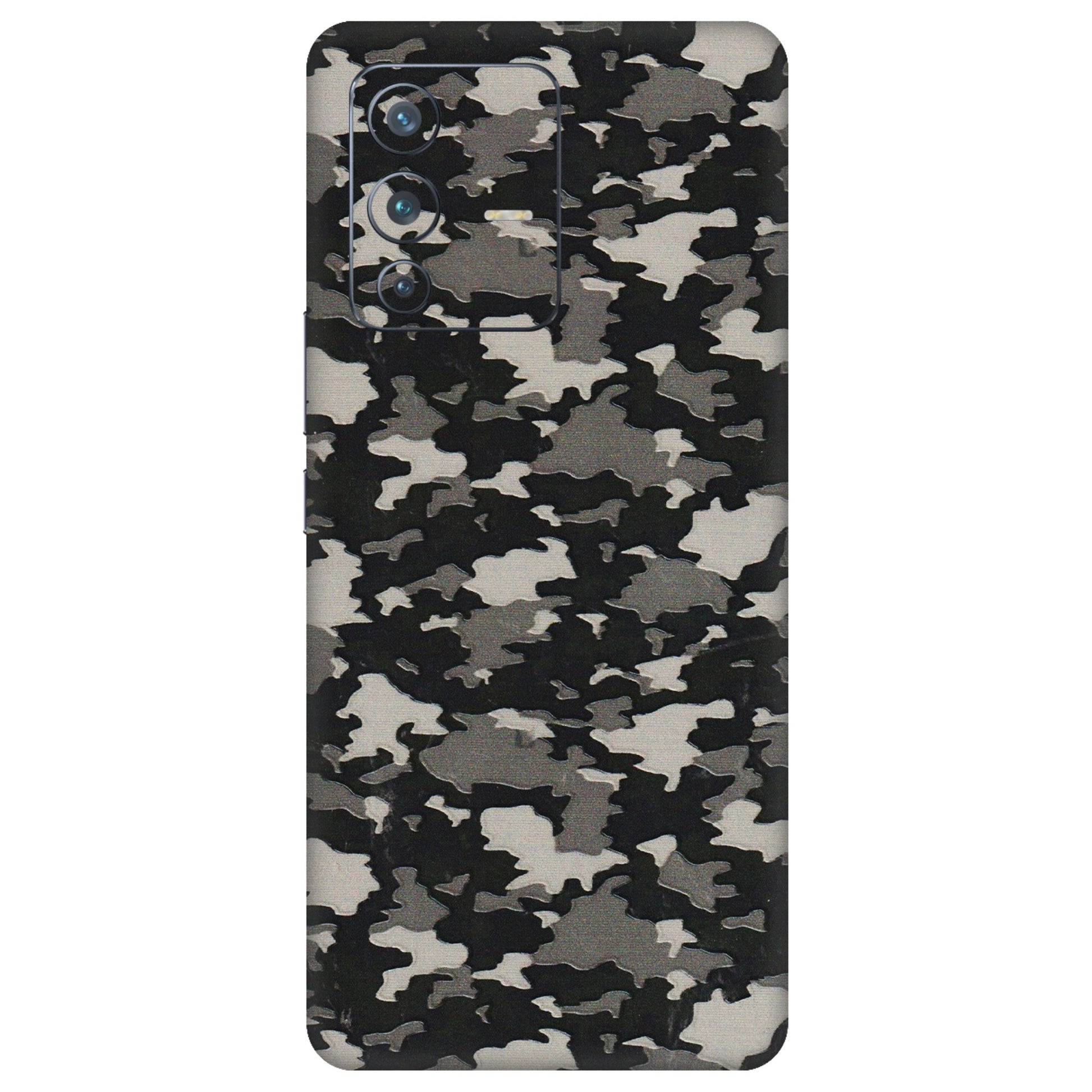 VIVO Z/V/X/T/U/S Series Phone Skins (All Models) - Black/Grey Camoflaunge - 3D Embossed Finish (L-142) Vivo V23 Pro (5G)