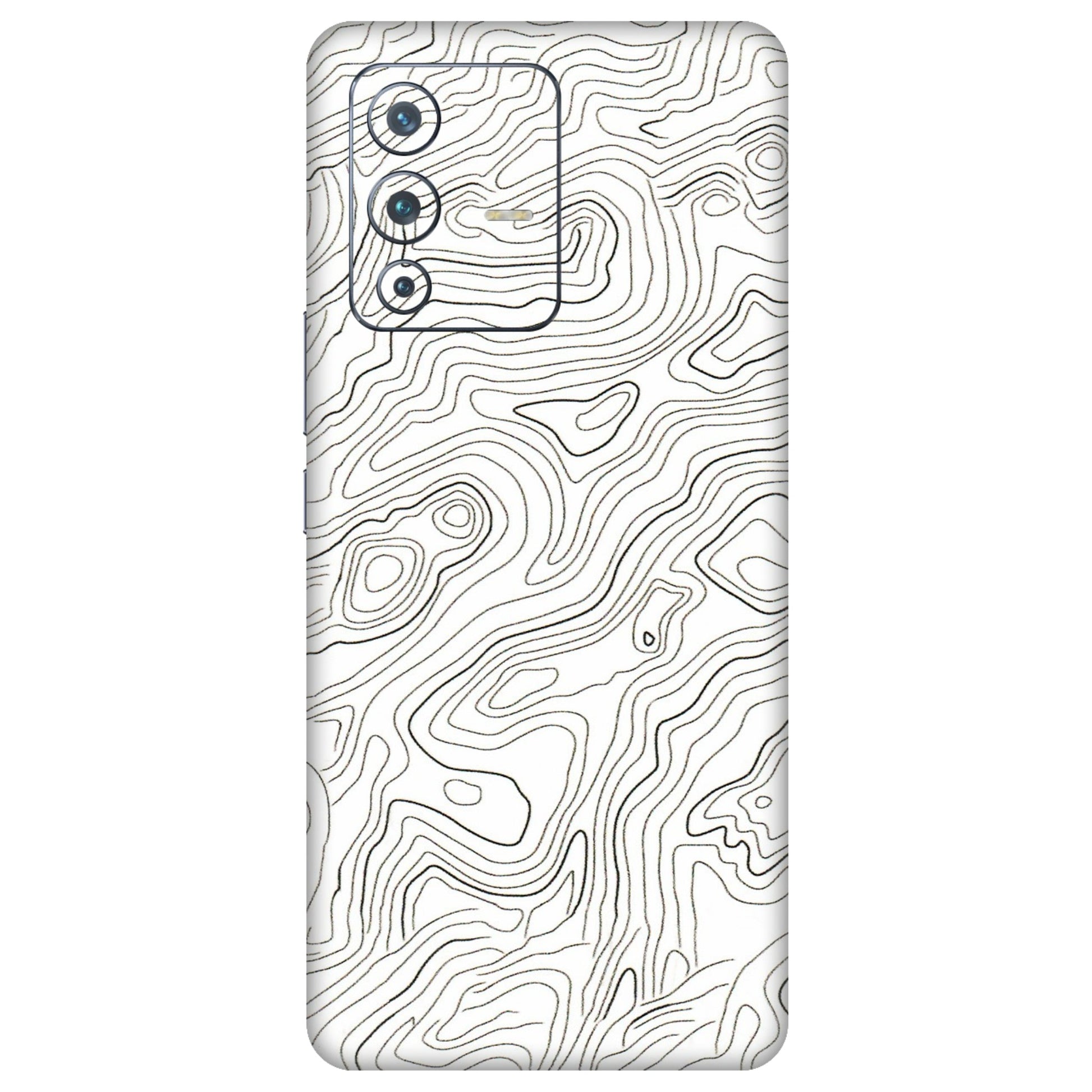 VIVO Z/V/X/T/U/S Series Phone Skins (All Models) - White Black Swirls - 3D Embossed Finish (L-219) Vivo V23 Pro (5G)