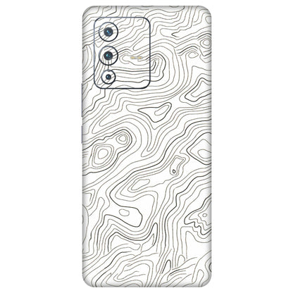 VIVO Z/V/X/T/U/S Series Phone Skins (All Models) - White Black Swirls - 3D Embossed Finish (L-219) Vivo V23 Pro (5G)