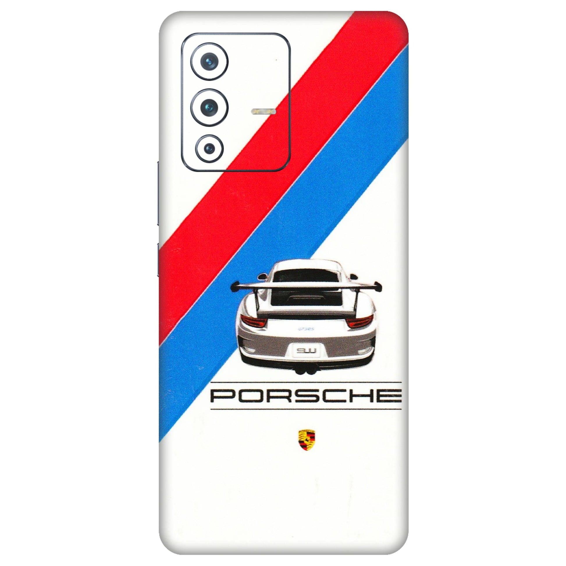 VIVO Z/V/X/T/U/S Series Phone Skins (All Models) - Porche Car Sober Logo - 3D Embossed Finish (L-248) Vivo V23 Pro (5G)