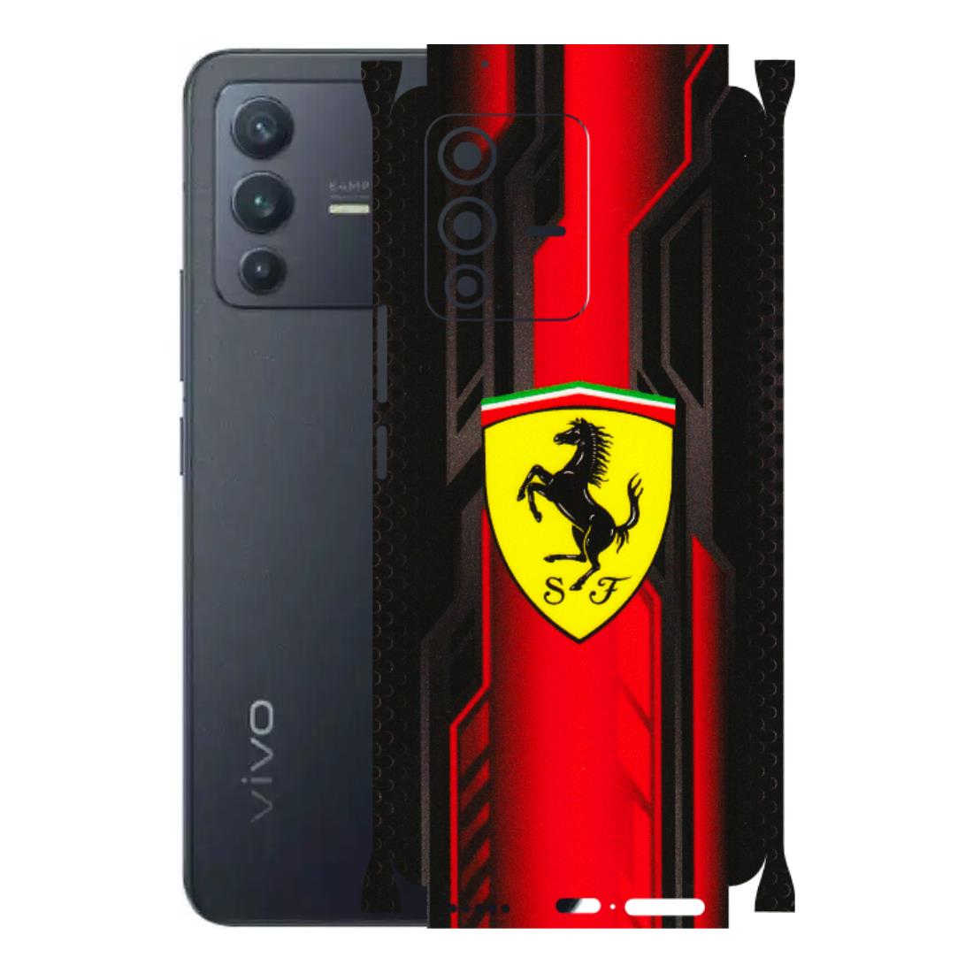 VIVO Z/V/X/T/U/S Series Phone Skins (All Models) - Black Ferrari Logo - 3D Embossed Finish (L-253) Vivo V23 Pro (5G)