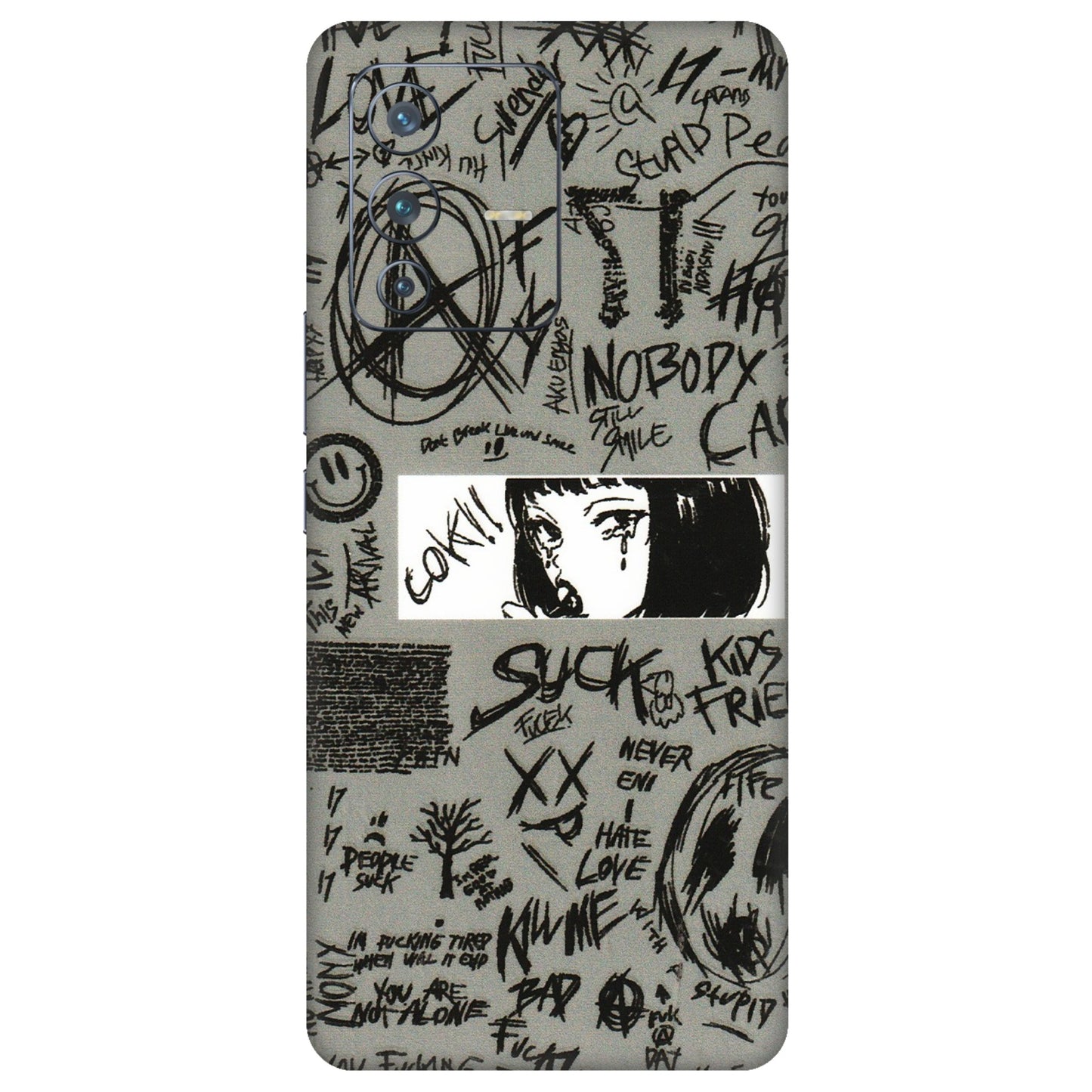 VIVO Z/V/X/T/U/S Series Phone Skins (All Models) - Never Have Love Anime - 3D Embossed Finish (L-260) Vivo V23 Pro (5G)