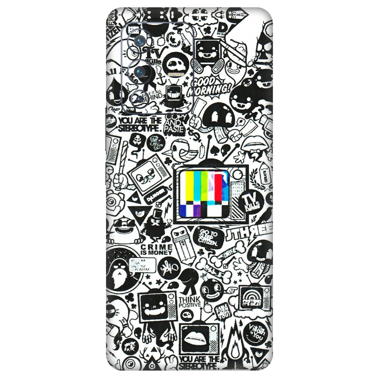VIVO Z/V/X/T/U/S Series Phone Skins (All Models) - Doodles Positive Art - 3D Embossed Finish (L-263) Vivo V23 Pro (5G)