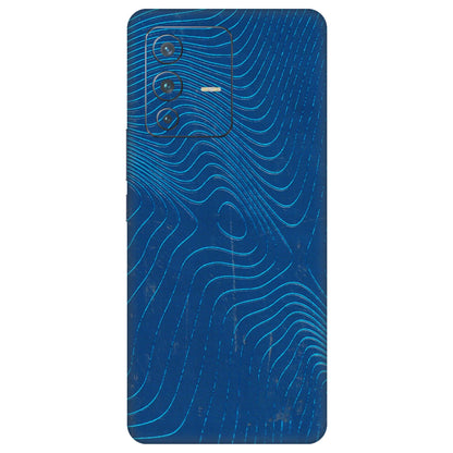 VIVO Z/V/X/T/U/S Series Phone Skins (All Models) - Abstract Blue Line Map - 3D Embossed Finish (L-272) Vivo V23 Pro (5G)