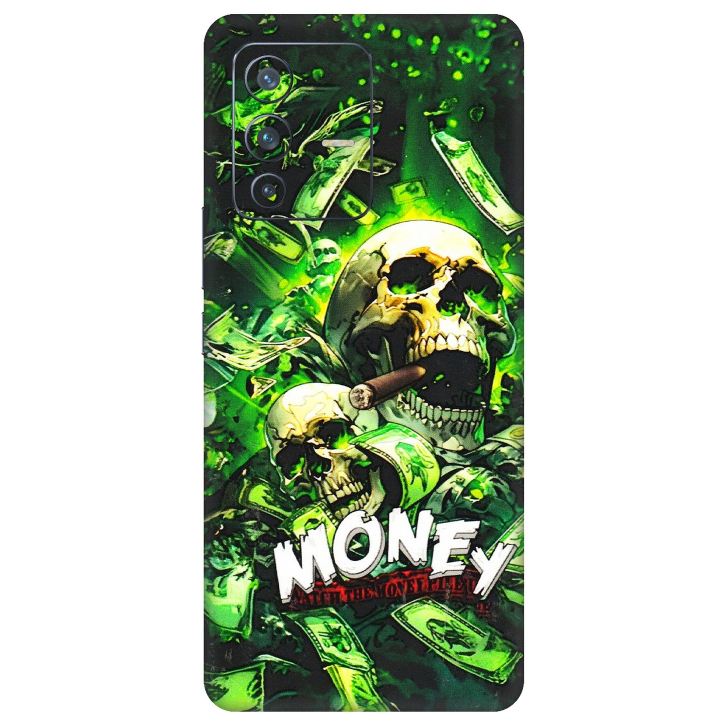 VIVO Z/V/X/T/U/S Series Phone Skins (All Models) - Skull Money - 3D Embossed Finish (L-303) Vivo V23 Pro (5G)