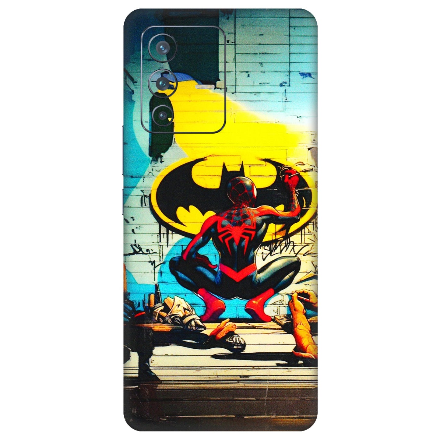 VIVO Z/V/X/T/U/S Series Phone Skins (All Models) - New Spiderman Bat Logo - 3D Embossed Finish (L-309) Vivo V23 Pro (5G)