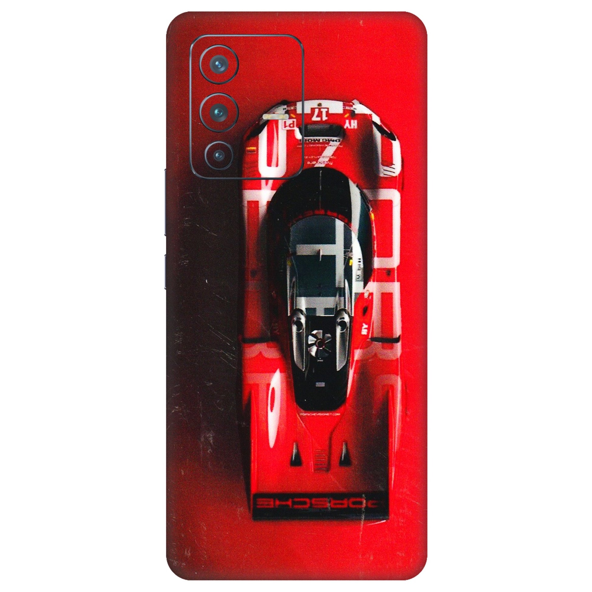 VIVO Z/V/X/T/U/S Series Phone Skins (All Models) - Red Porsche Car Logo - 3D Embossed Finish (L-315) Vivo V23 Pro (5G)