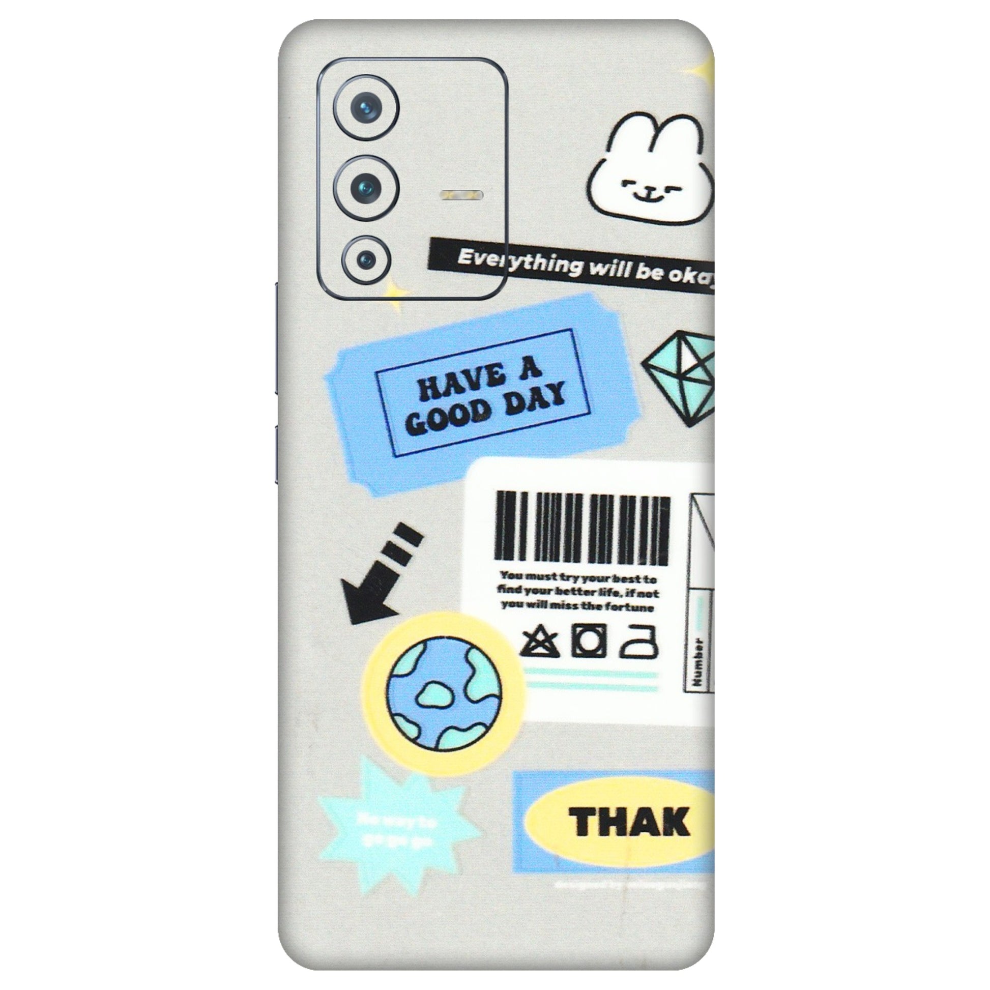 VIVO Z/V/X/T/U/S Series Phone Skins (All Models) - Will Be Okay Design - 3D Embossed Finish (L-316) Vivo V23 Pro (5G)
