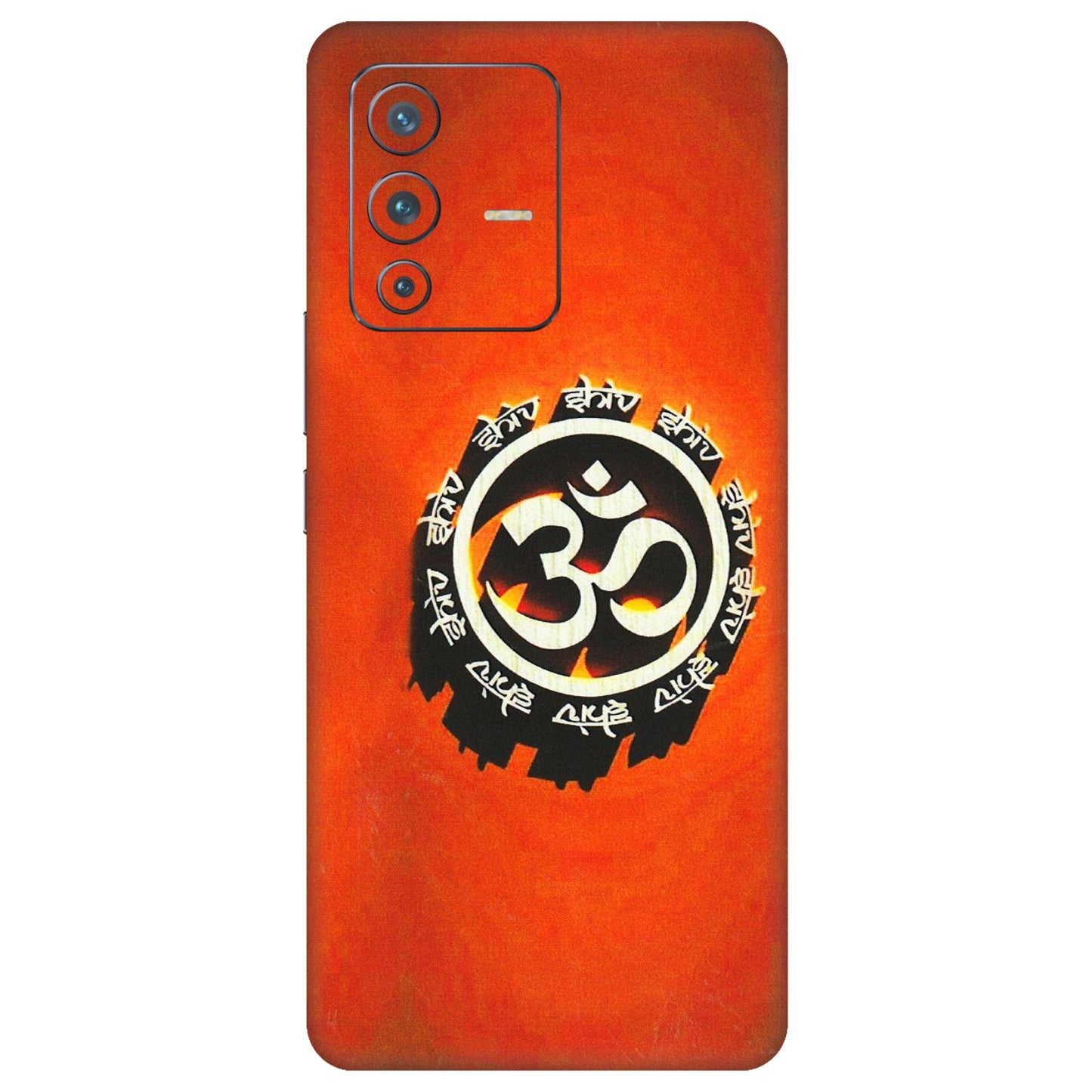VIVO Z/V/X/T/U/S Series Phone Skins (All Models) - Aum Shiv Orange - 3D Embossed Finish (L-32) Vivo V23 Pro (5G)