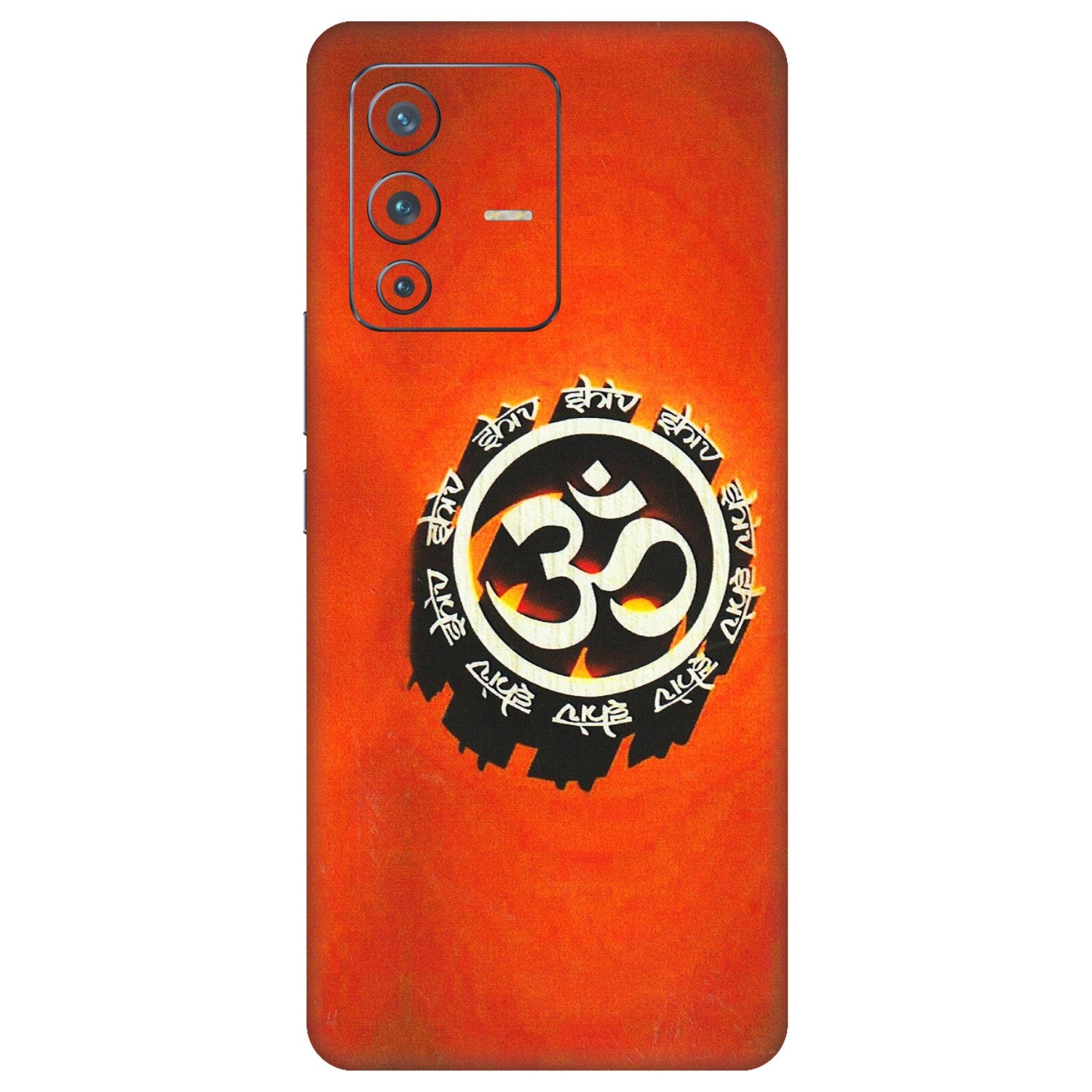 VIVO Z/V/X/T/U/S Series Phone Skins (All Models) - Aum Shiv Orange - 3D Embossed Finish (L-32) Vivo V23 Pro (5G)