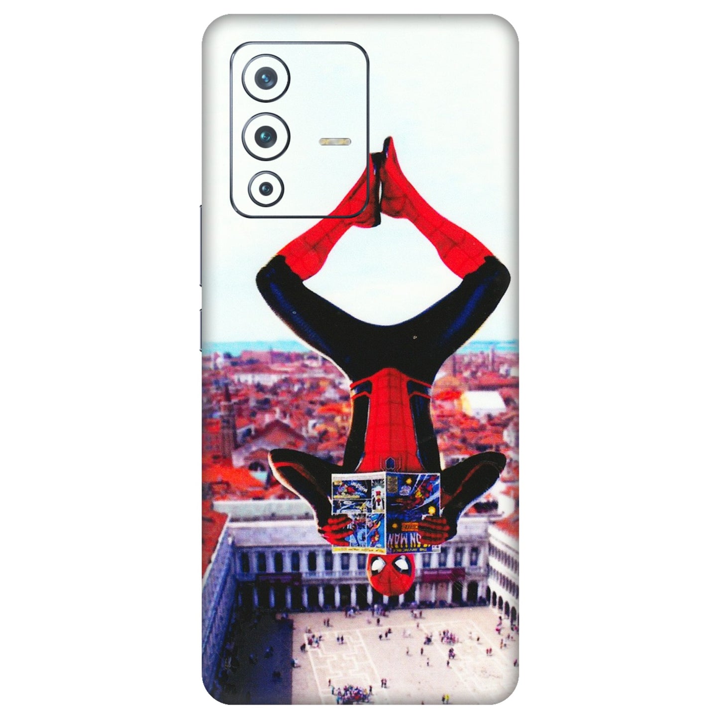 VIVO Z/V/X/T/U/S Series Phone Skins (All Models) - Spiderman Hanging - 3D Embossed Finish (L-53) Vivo V23 Pro (5G)