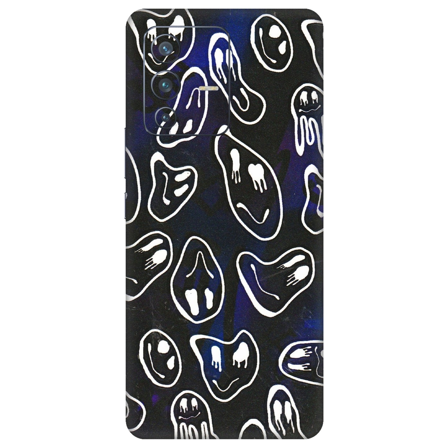 VIVO Z/V/X/T/U/S Series Phone Skins (All Models) - Distorted Smileys - 3D Embossed Finish (L-92) Vivo V23 Pro (5G)