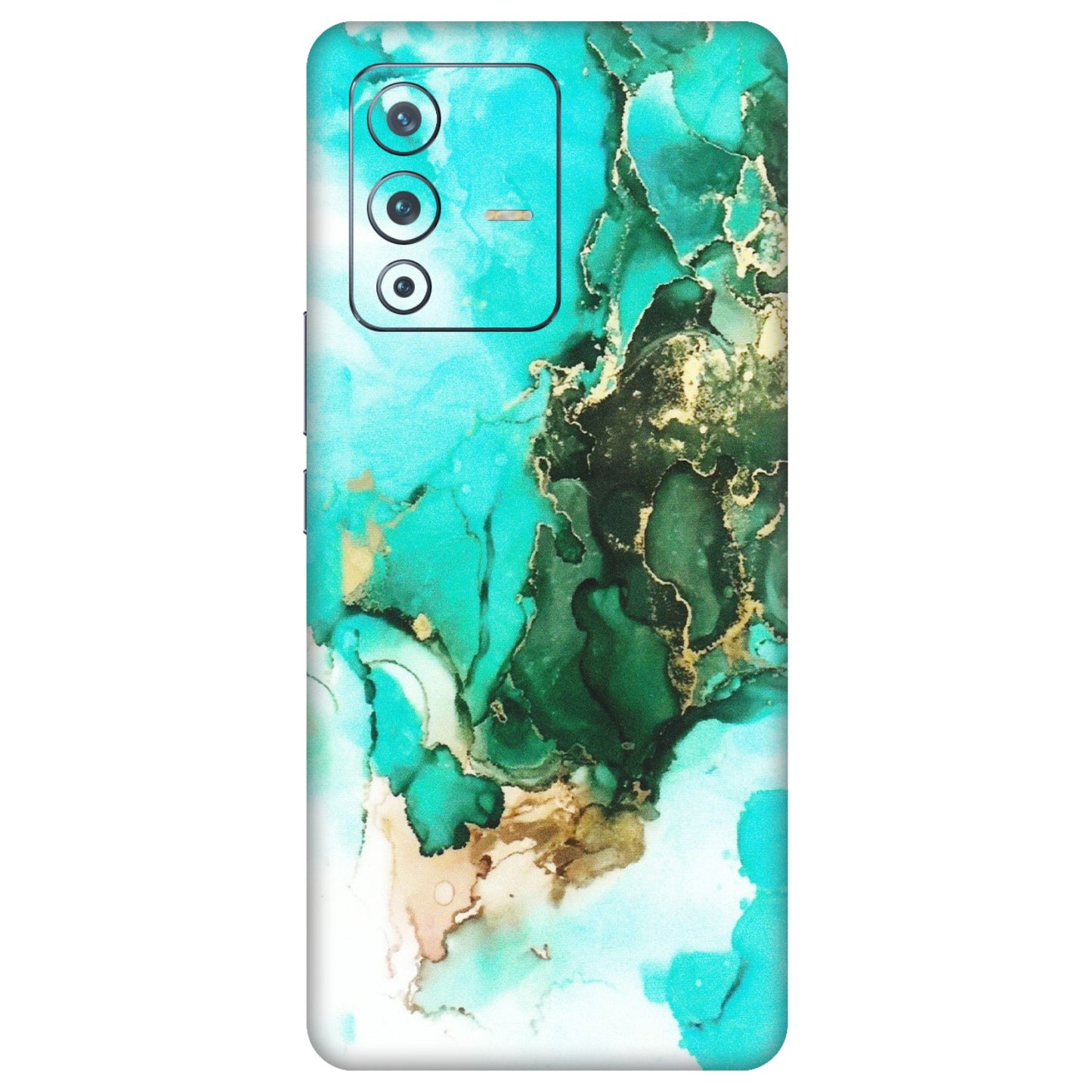 VIVO Z/V/X/T/U/S Series Phone Skins (All Models) - The Blue Gold Marble - Matte Finish (M-124) Vivo V23 Pro (5G)