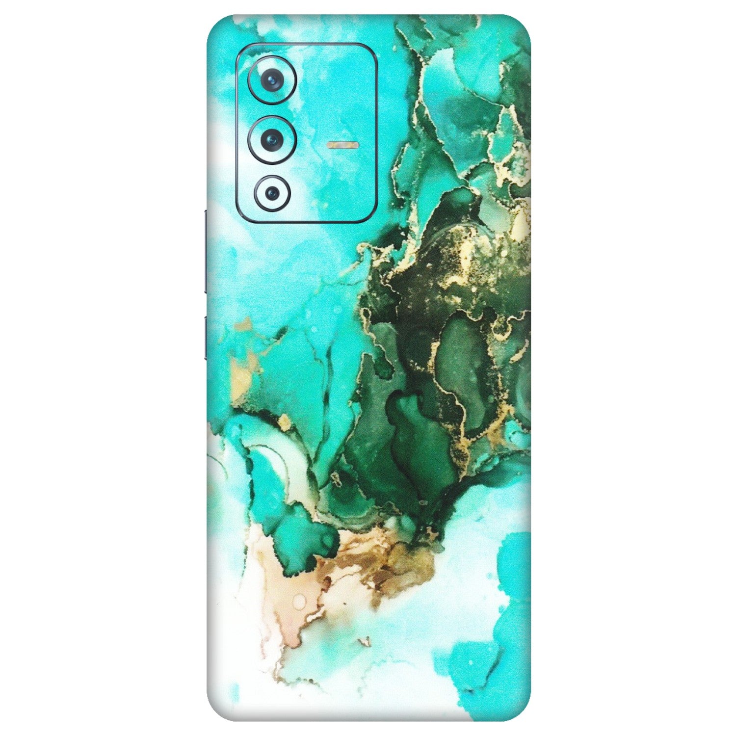 VIVO Z/V/X/T/U/S Series Phone Skins (All Models) - The Blue Gold Marble - Matte Finish (M-124) Vivo V23 Pro (5G)