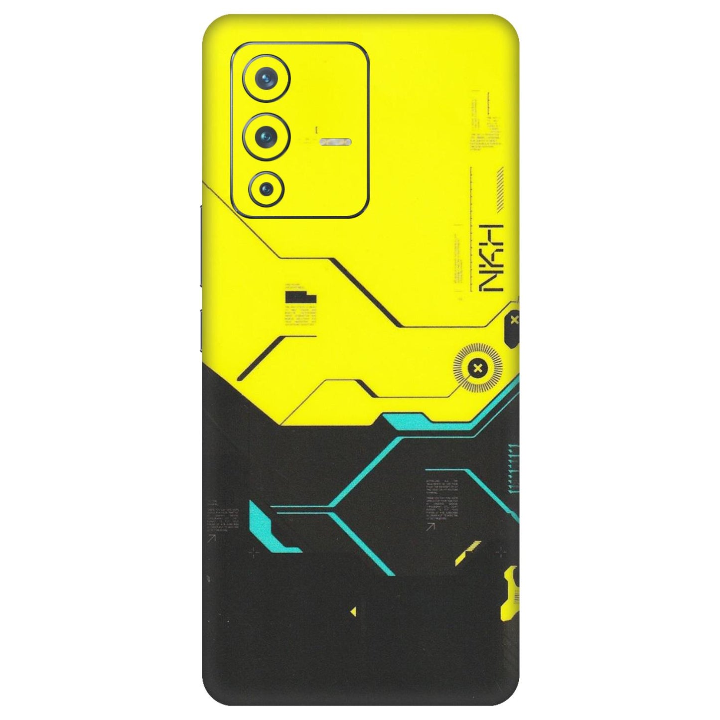 VIVO Z/V/X/T/U/S Series Phone Skins (All Models) - Black Yellow Technica - Matte Finish (M-53) Vivo V23 Pro (5G)