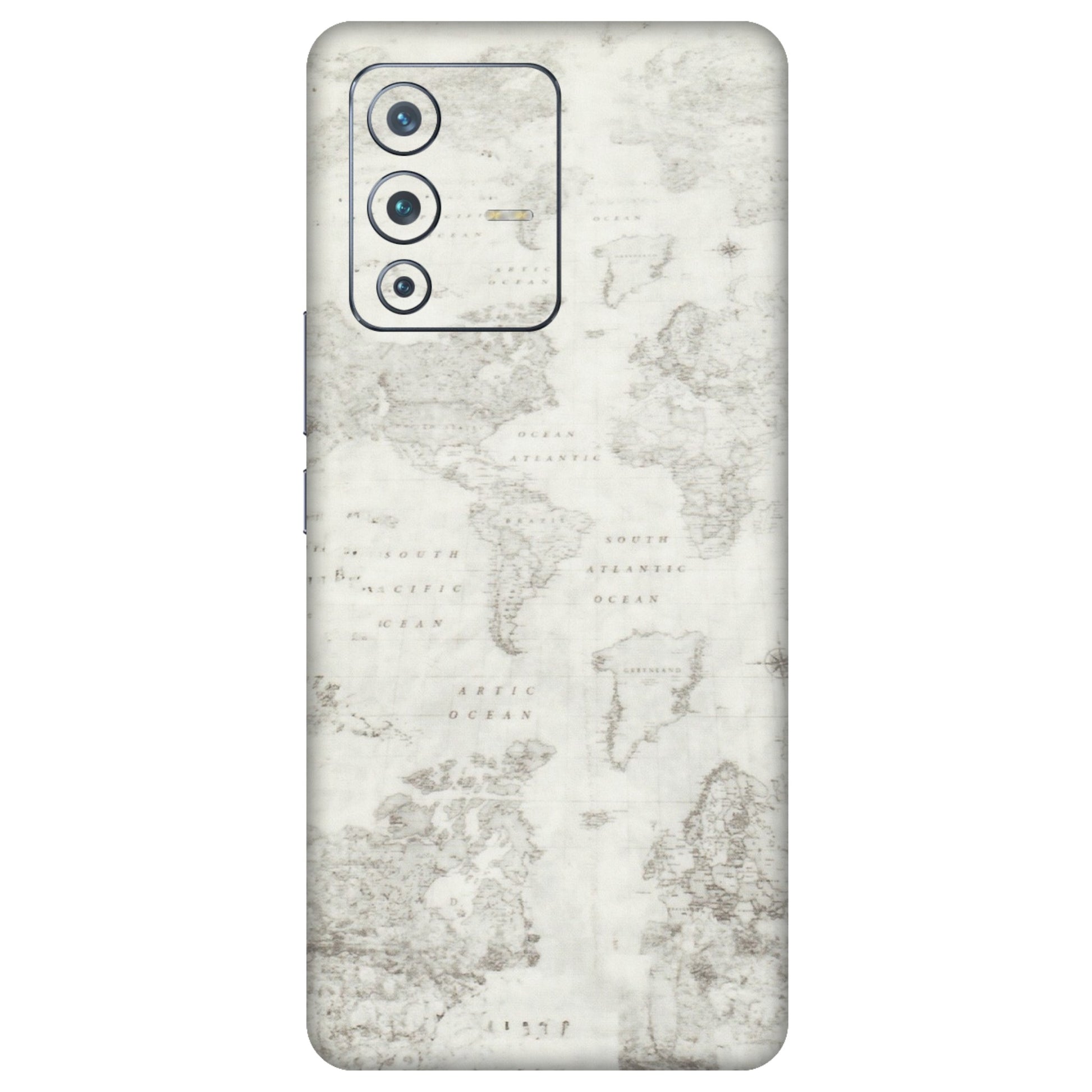 VIVO Z/V/X/T/U/S Series Phone Skins (All Models) - World Travel Map - Transparent Finish (T-04) Vivo V23 Pro (5G)