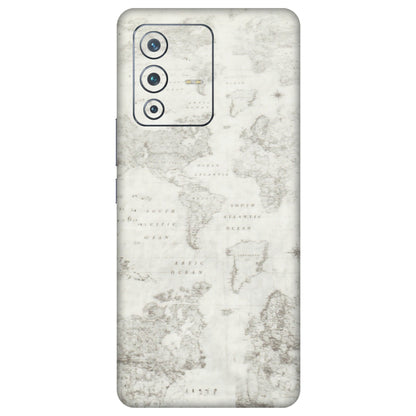 VIVO Z/V/X/T/U/S Series Phone Skins (All Models) - World Travel Map - Transparent Finish (T-04) Vivo V23 Pro (5G)