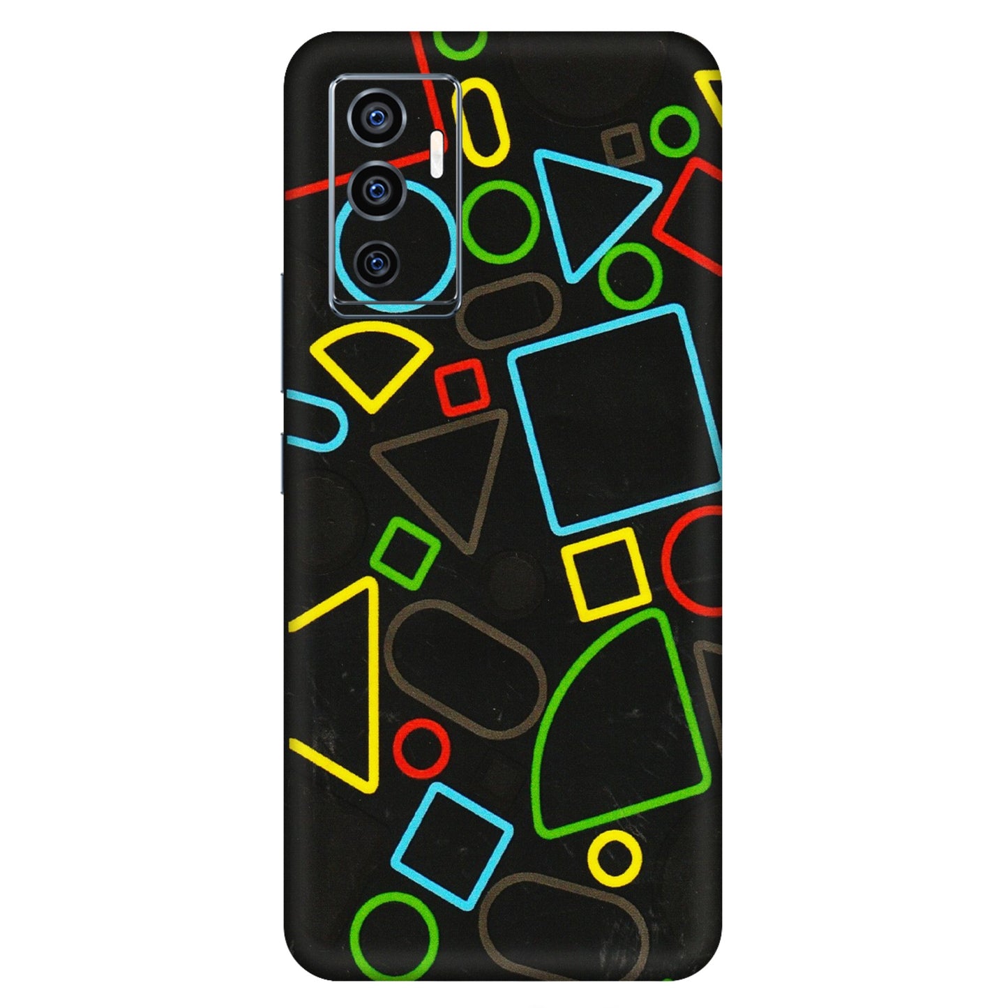 VIVO Z/V/X/T/U/S Series Phone Skins (All Models) - Black Shapes - 3D Embossed Finish (L-131) Vivo V23e (5G)