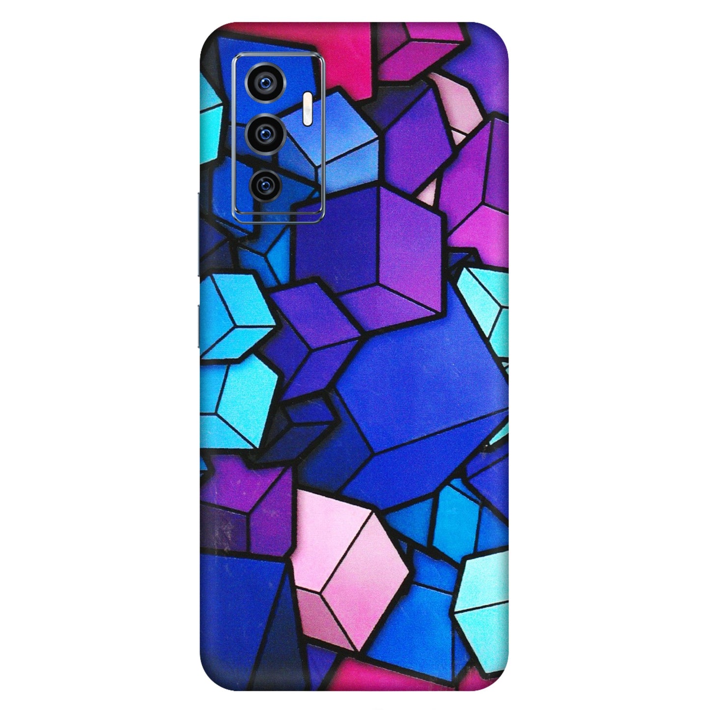 VIVO Z/V/X/T/U/S Series Phone Skins (All Models) - Cube Doodle - 3D Embossed Finish (L-141) Vivo V23e (5G)