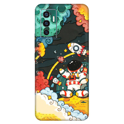 VIVO Z/V/X/T/U/S Series Phone Skins (All Models) - Astronauts & Spaceship - 3D Embossed Finish (L-145) Vivo V23e (5G)