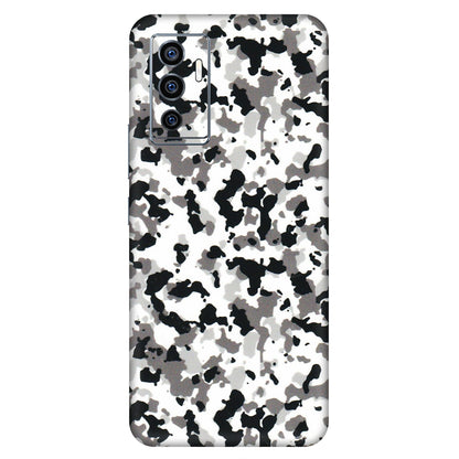 VIVO Z/V/X/T/U/S Series Phone Skins (All Models) - White Black Camouflage - 3D Embossed Finish (L-18) Vivo V23e (5G)