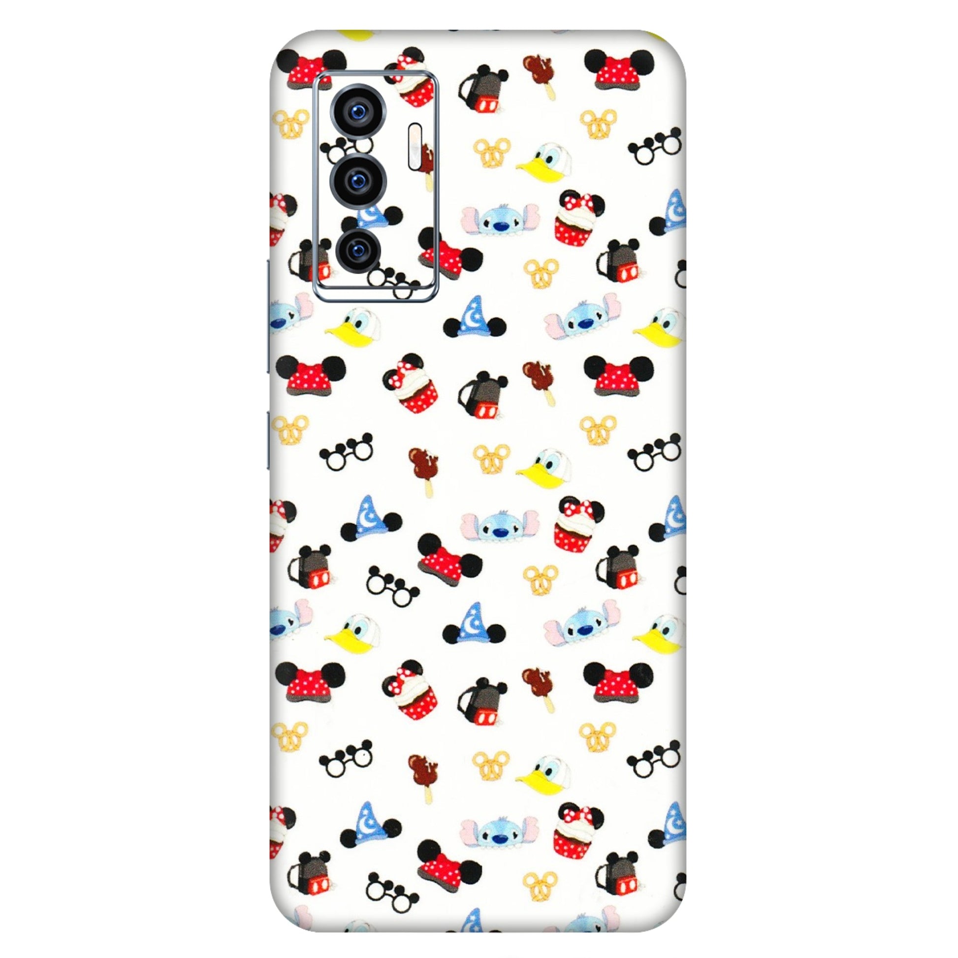 VIVO Z/V/X/T/U/S Series Phone Skins (All Models) - Minnie Mouse & Donald Doodles s - 3D Embossed Finish (L-194) Vivo V23e (5G)