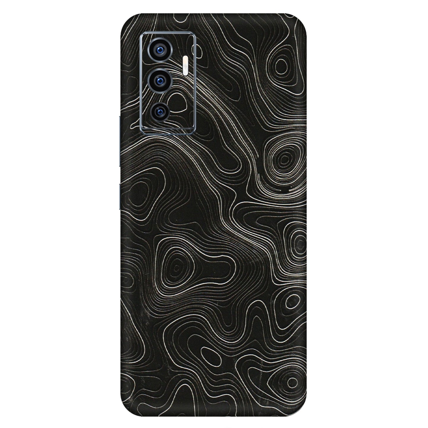 VIVO Z/V/X/T/U/S Series Phone Skins (All Models) - Black Swirl - 3D Embossed Finish (L-196) Vivo V23e (5G)
