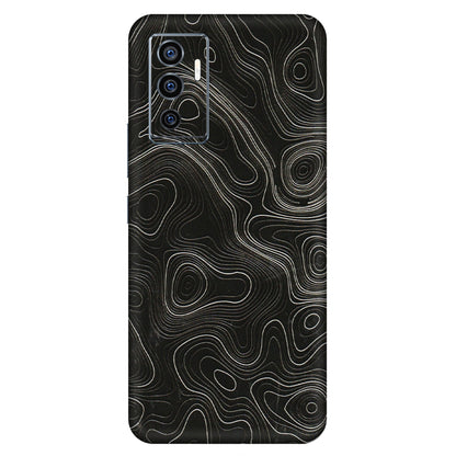 VIVO Z/V/X/T/U/S Series Phone Skins (All Models) - Black Swirl - 3D Embossed Finish (L-196) Vivo V23e (5G)