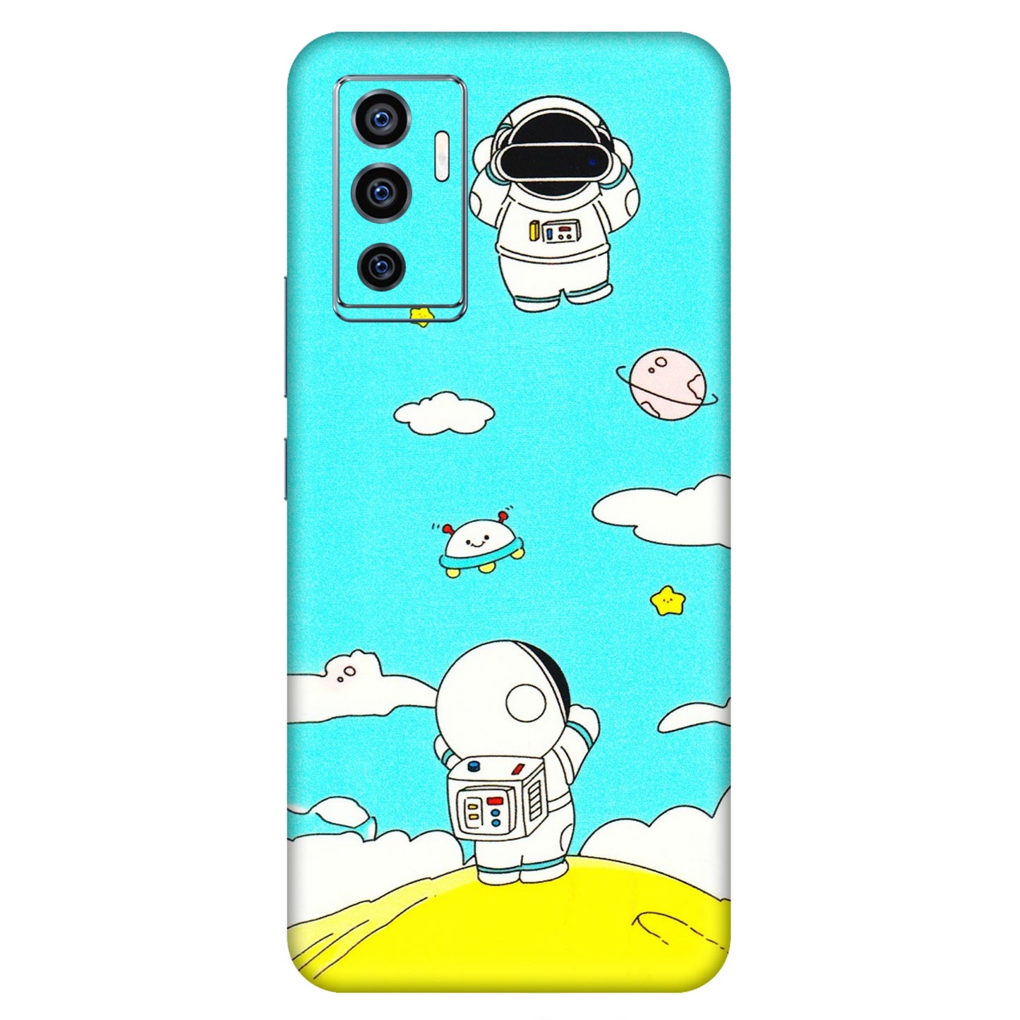 VIVO Z/V/X/T/U/S Series Phone Skins (All Models) - Blue Skies Astro Float - 3D Embossed Finish (L-230) Vivo V23e (5G)