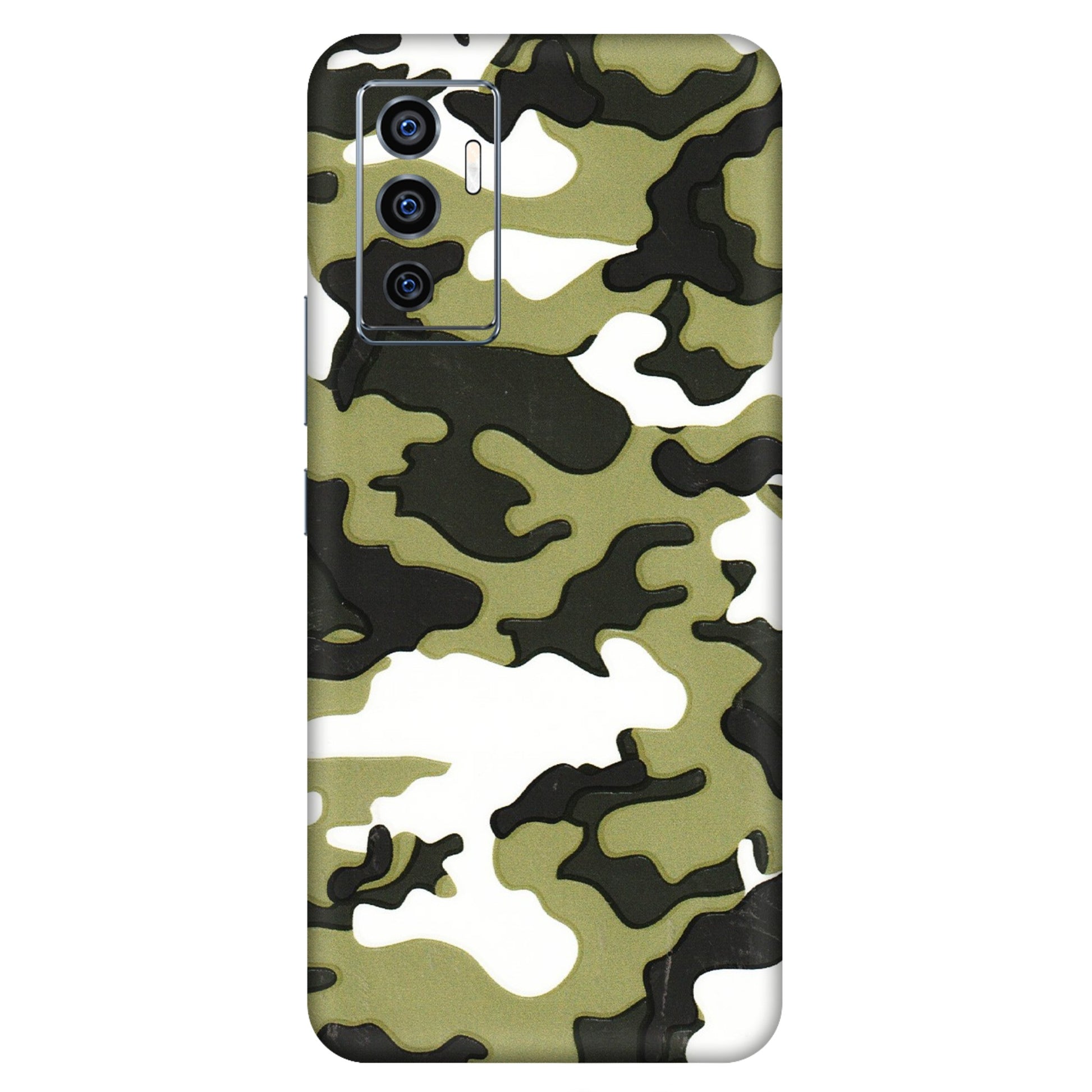 VIVO Z/V/X/T/U/S Series Phone Skins (All Models) - Camouflages White And Green - 3D Embossed Finish (L-243) Vivo V23e (5G)