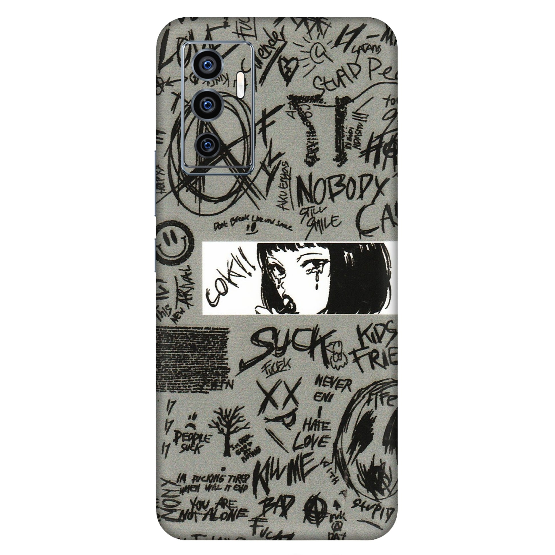 VIVO Z/V/X/T/U/S Series Phone Skins (All Models) - Never Have Love Anime - 3D Embossed Finish (L-260) Vivo V23e (5G)