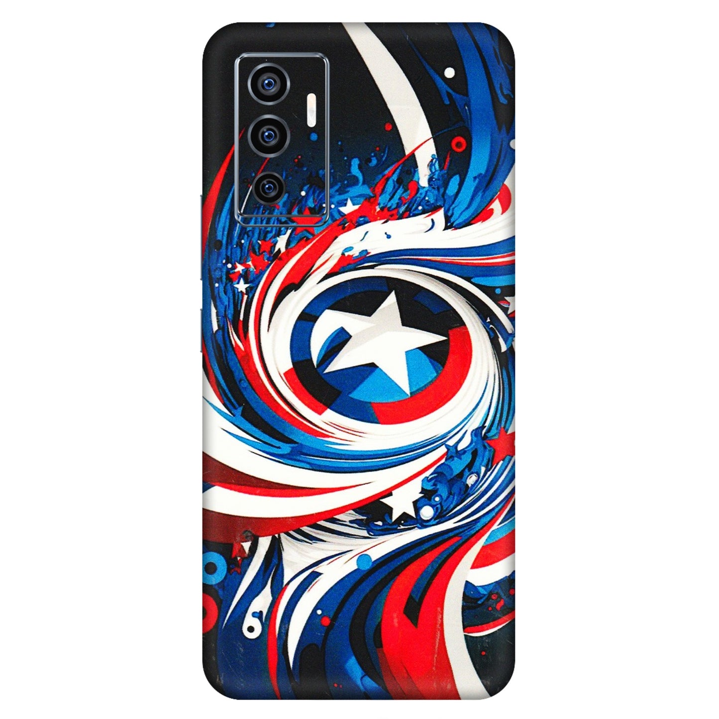VIVO Z/V/X/T/U/S Series Phone Skins (All Models) - Captain America Logo - 3D Embossed Finish (L-307) Vivo V23e (5G)