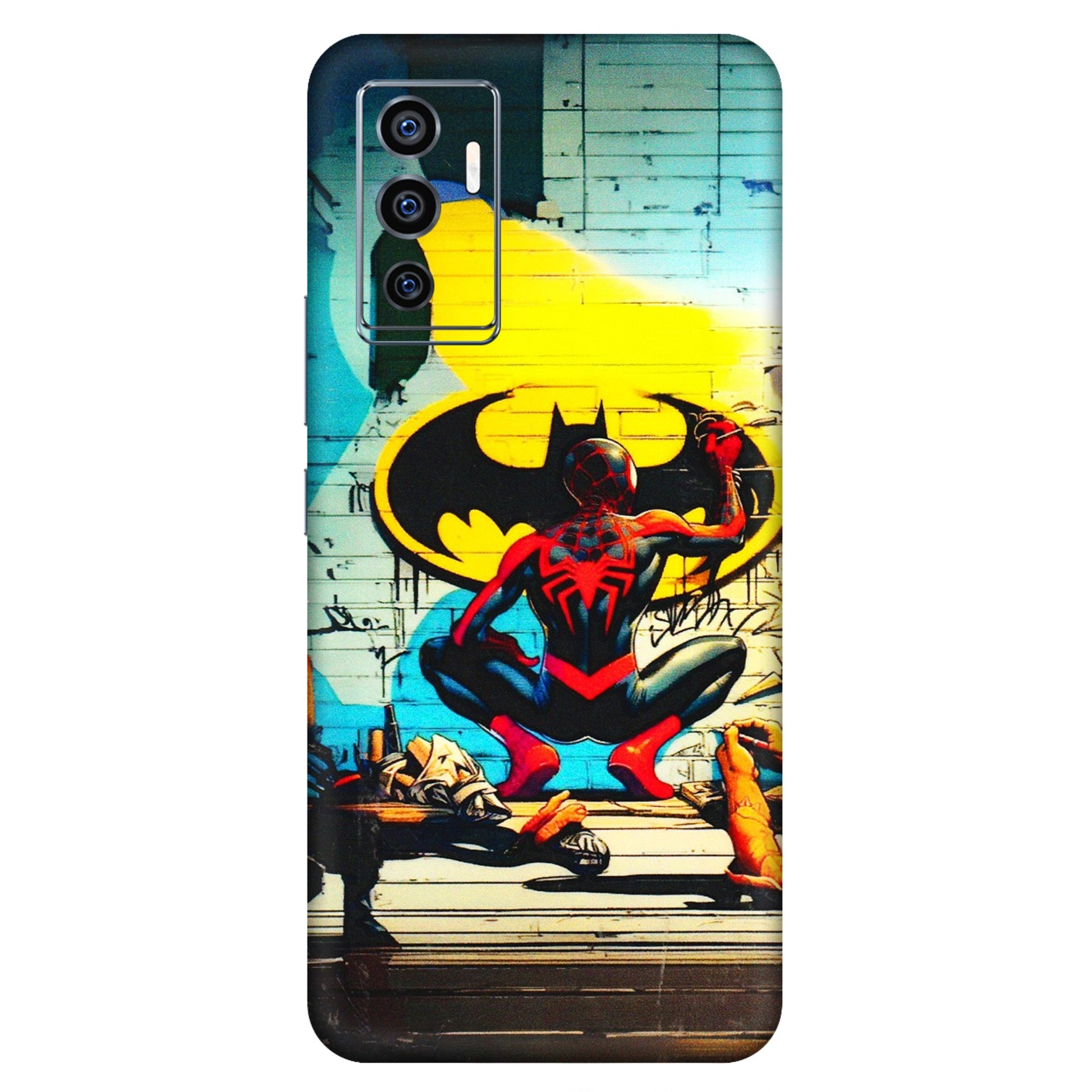 VIVO Z/V/X/T/U/S Series Phone Skins (All Models) - New Spiderman Bat Logo - 3D Embossed Finish (L-309) Vivo V23e (5G)