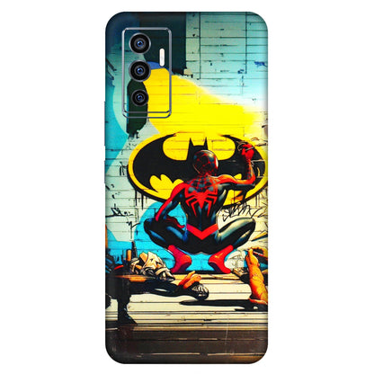 VIVO Z/V/X/T/U/S Series Phone Skins (All Models) - New Spiderman Bat Logo - 3D Embossed Finish (L-309) Vivo V23e (5G)