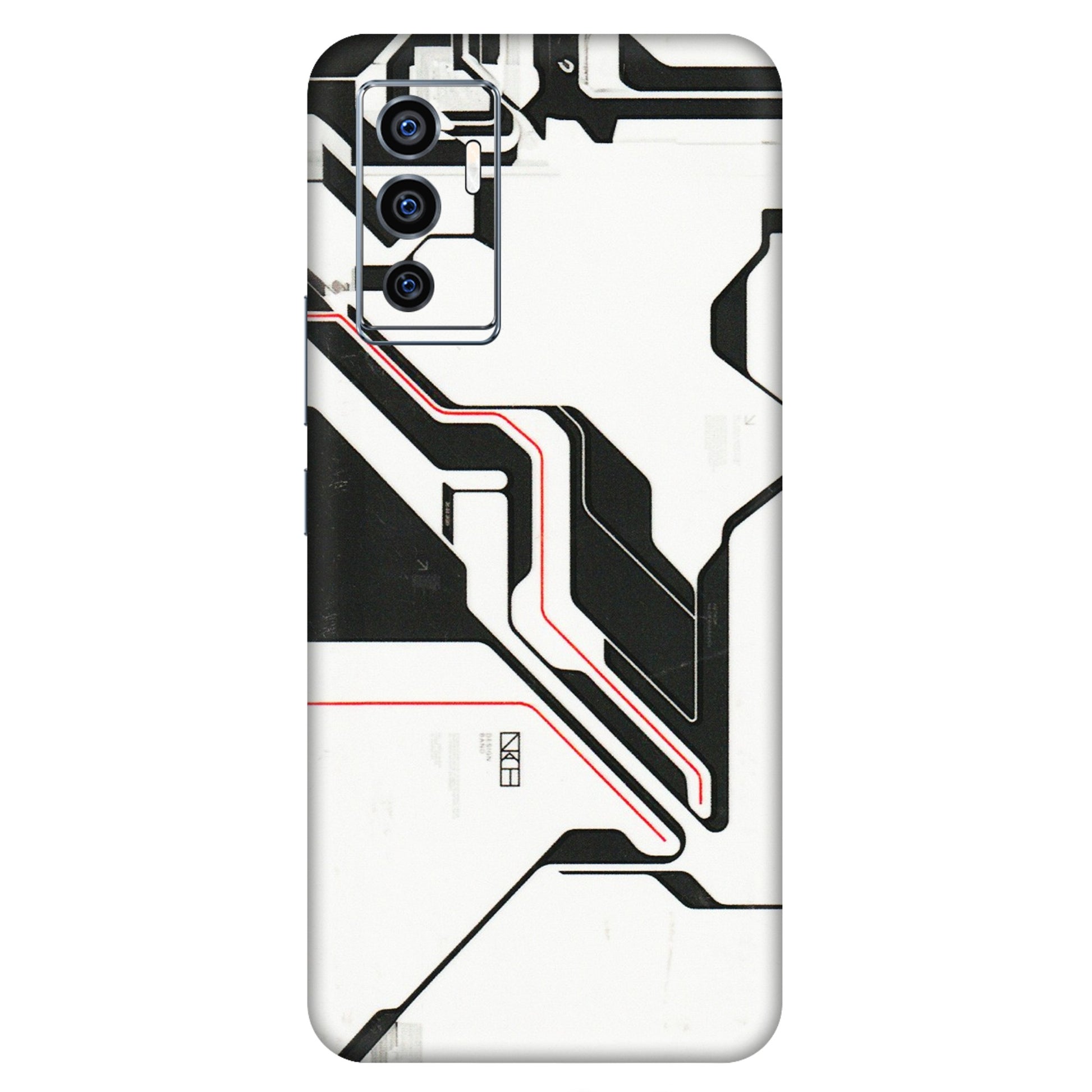VIVO Z/V/X/T/U/S Series Phone Skins (All Models) - White Techy Logo - 3D Embossed Finish (L-312) Vivo V23e (5G)