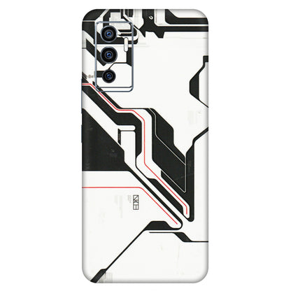 VIVO Z/V/X/T/U/S Series Phone Skins (All Models) - White Techy Logo - 3D Embossed Finish (L-312) Vivo V23e (5G)