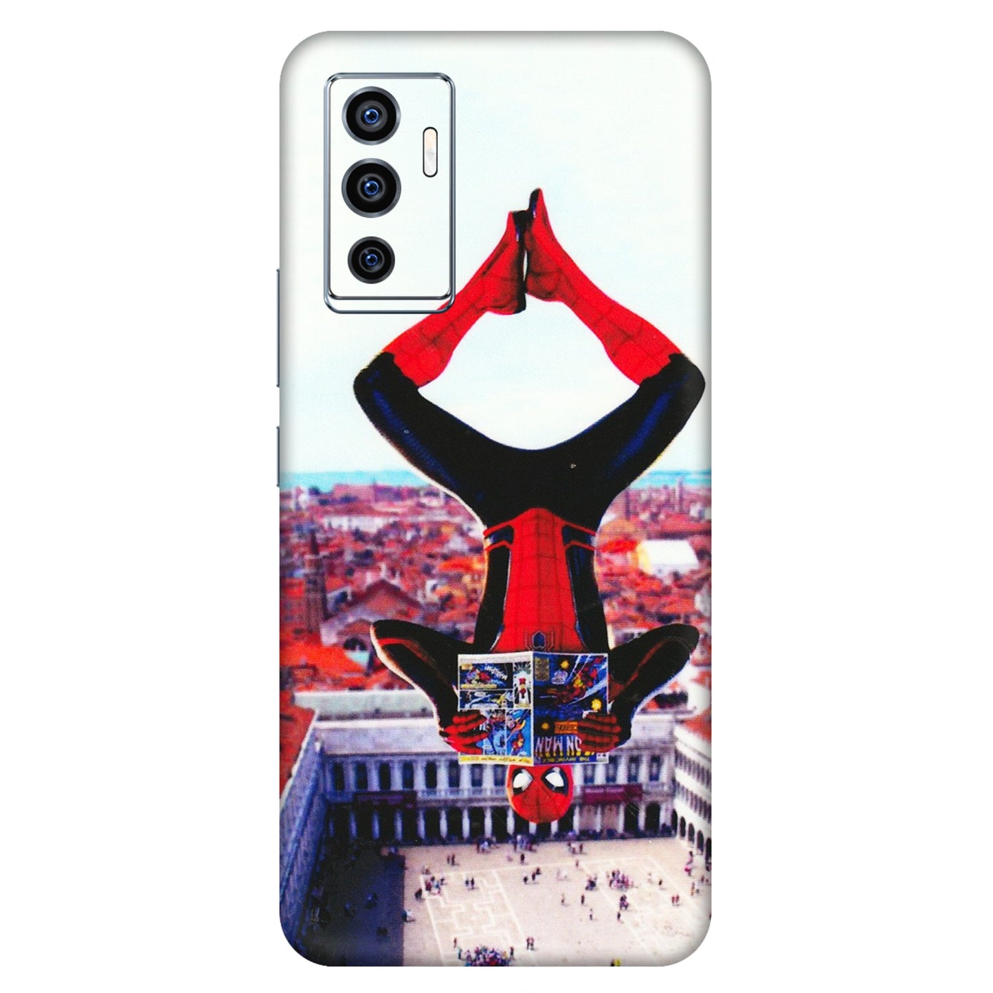 VIVO Z/V/X/T/U/S Series Phone Skins (All Models) - Spiderman Hanging - 3D Embossed Finish (L-53) Vivo V23e (5G)