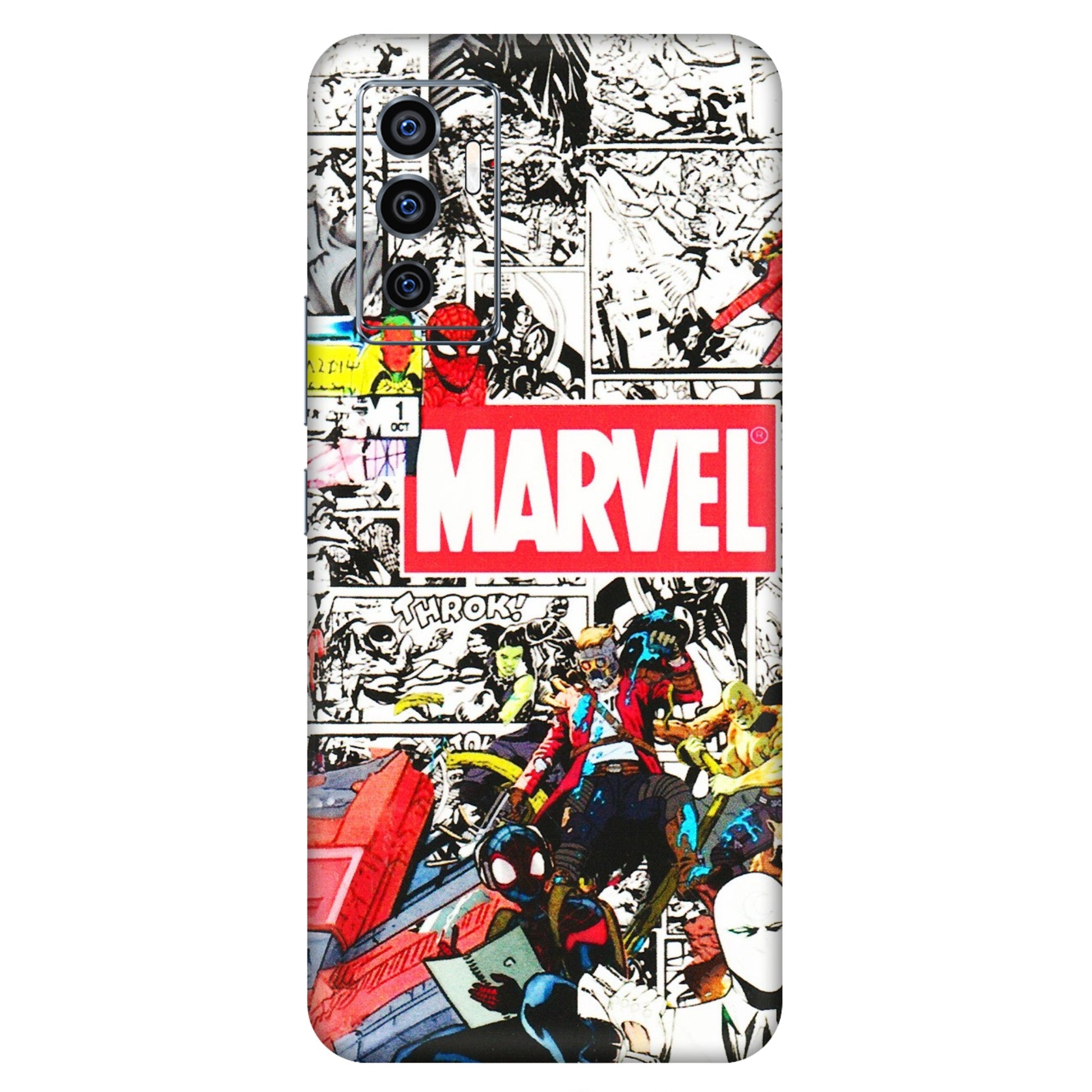 VIVO Z/V/X/T/U/S Series Phone Skins (All Models) - Marvel Colorful Comic - 3D Embossed Finish (L-64) Vivo V23e (5G)