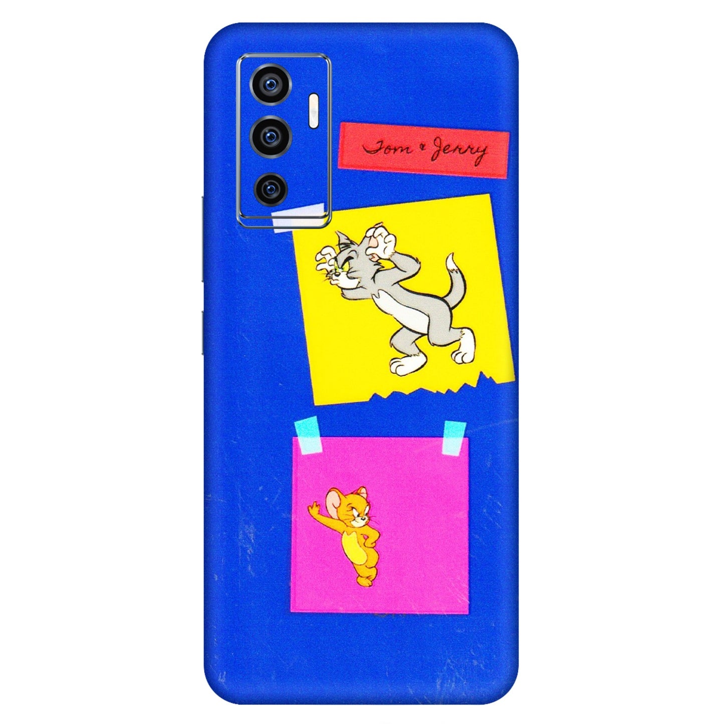VIVO Z/V/X/T/U/S Series Phone Skins (All Models) - Tom N Jerry Sticky Notes - 3D Embossed Finish (L-88) Vivo V23e (5G)