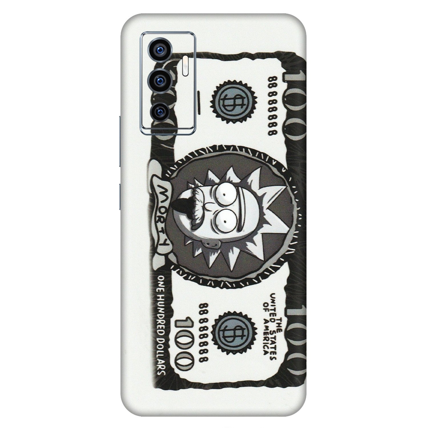 VIVO Z/V/X/T/U/S Series Phone Skins (All Models) - Rick And Morty Hundred Dollar Anime - Matte Finish (M-161) Vivo V23e (5G)