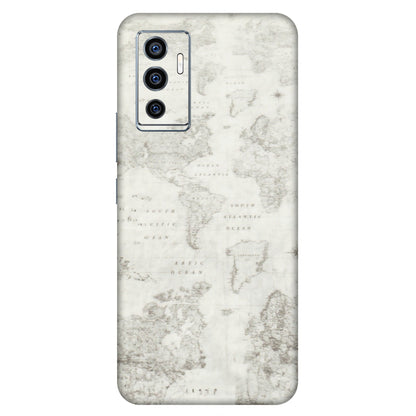 VIVO Z/V/X/T/U/S Series Phone Skins (All Models) - World Travel Map - Transparent Finish (T-04) Vivo V23e (5G)