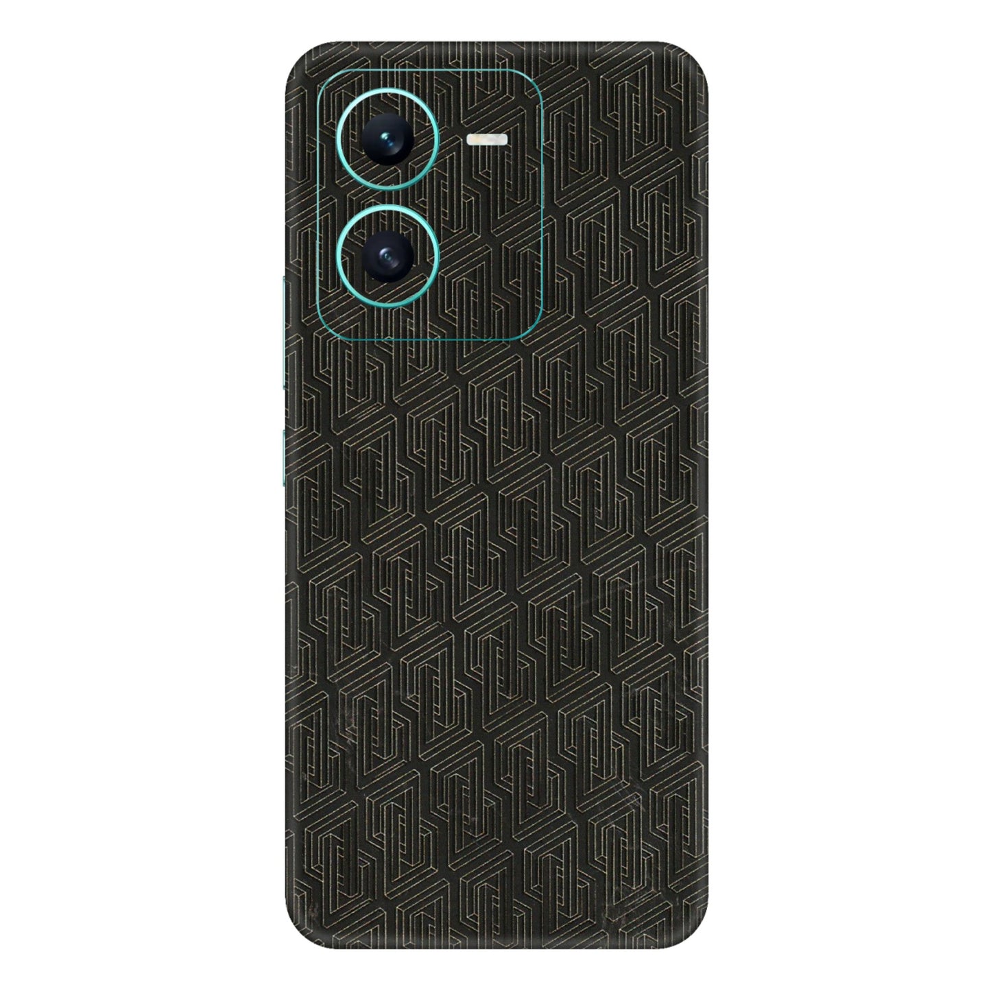 VIVO Z/V/X/T/U/S Series Phone Skins (All Models) - Black Abstract Pattern - 3D Embossed Finish (L-117) Vivo V25 (5G)