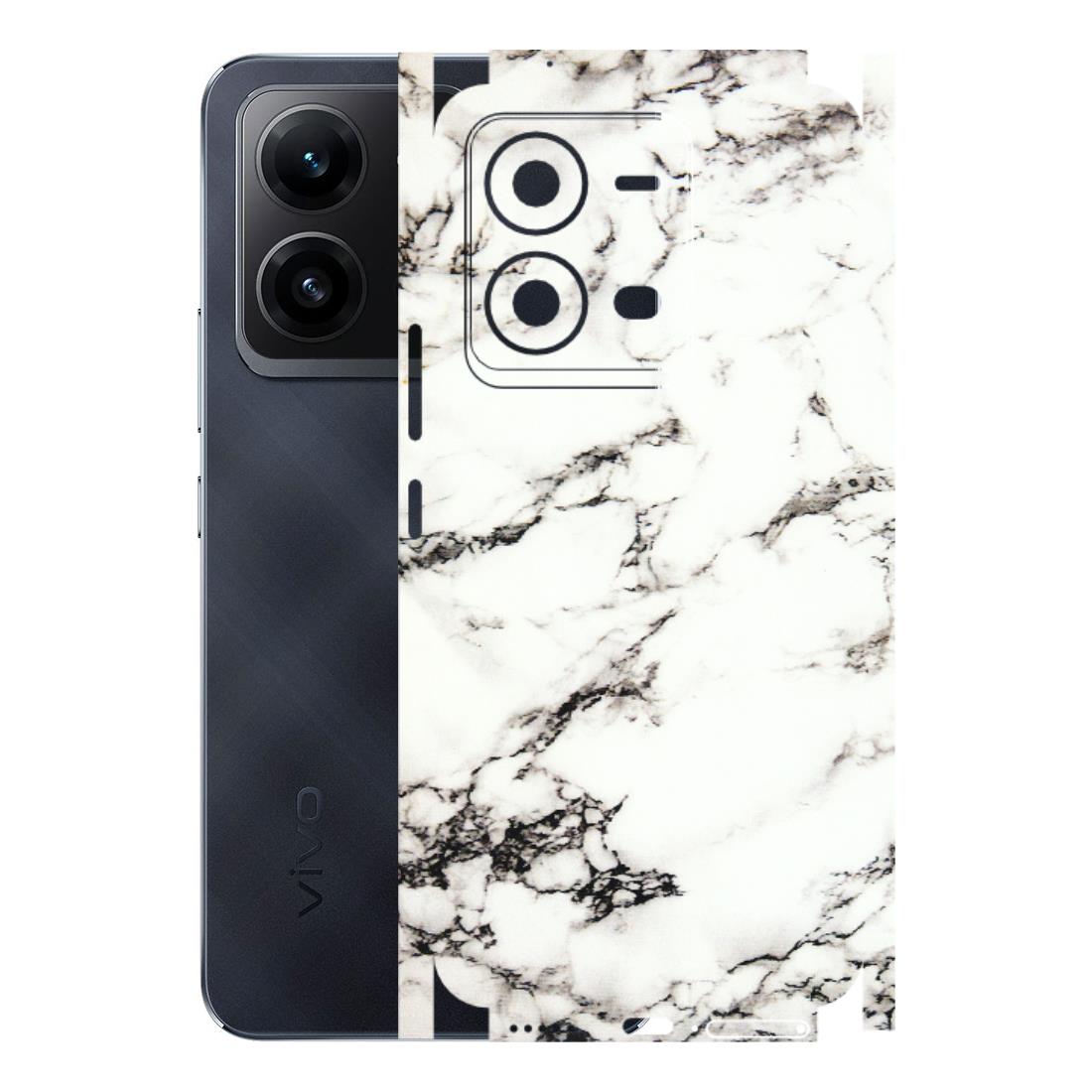 VIVO Z/V/X/T/U/S Series Phone Skins (All Models) - Black and White Marble Texture - 3D Embossed Finish (L-124) Vivo V25 (5G)