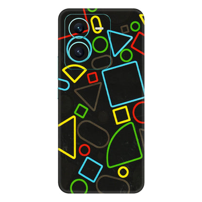 VIVO Z/V/X/T/U/S Series Phone Skins (All Models) - Black Shapes - 3D Embossed Finish (L-131) Vivo V25 (5G)