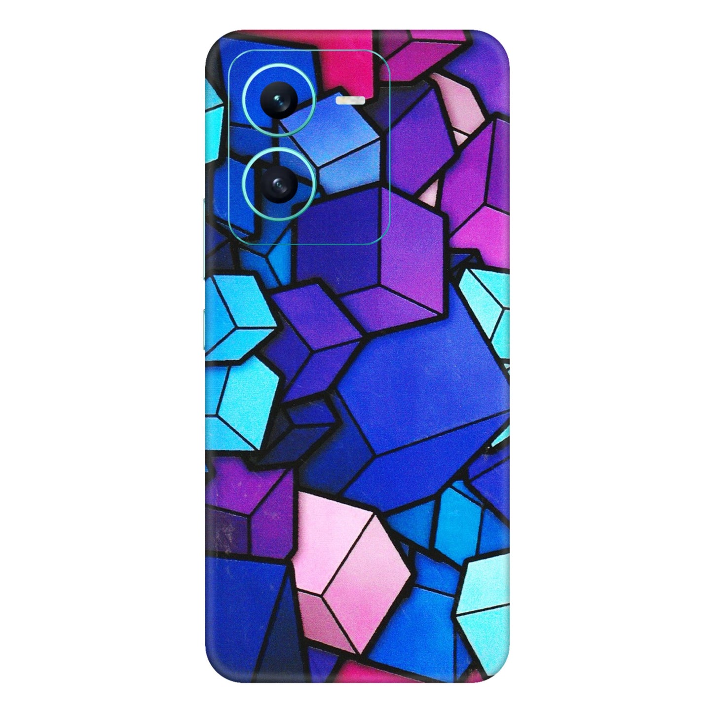VIVO Z/V/X/T/U/S Series Phone Skins (All Models) - Cube Doodle - 3D Embossed Finish (L-141) Vivo V25 (5G)