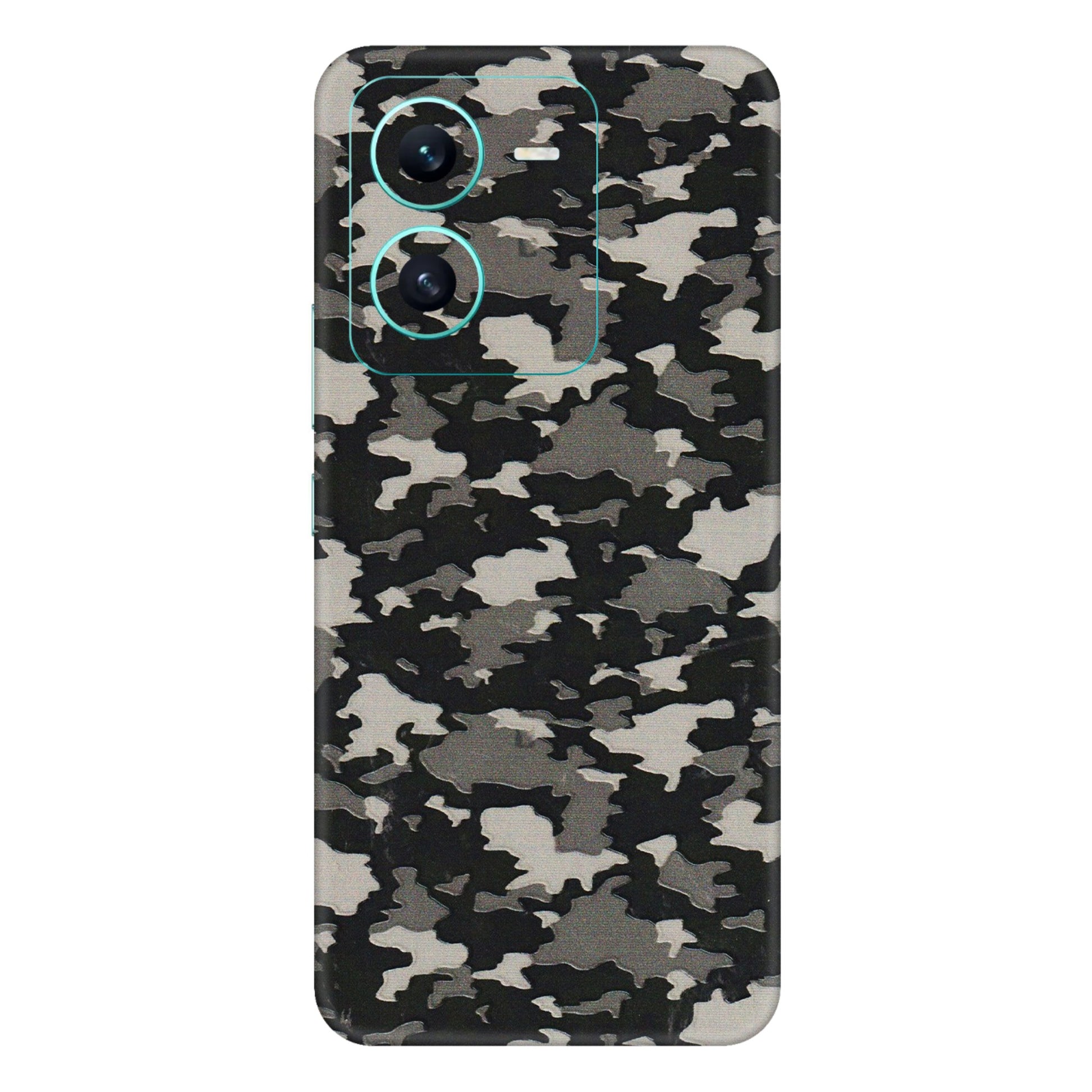 VIVO Z/V/X/T/U/S Series Phone Skins (All Models) - Black/Grey Camoflaunge - 3D Embossed Finish (L-142) Vivo V25 (5G)