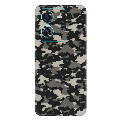 VIVO Z/V/X/T/U/S Series Phone Skins (All Models) - Black/Grey Camoflaunge - 3D Embossed Finish (L-142) Vivo V25 (5G)