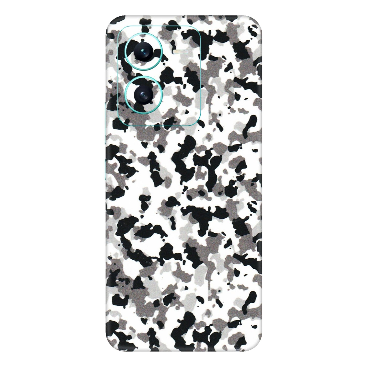 VIVO Z/V/X/T/U/S Series Phone Skins (All Models) - White Black Camouflage - 3D Embossed Finish (L-18) Vivo V25 (5G)
